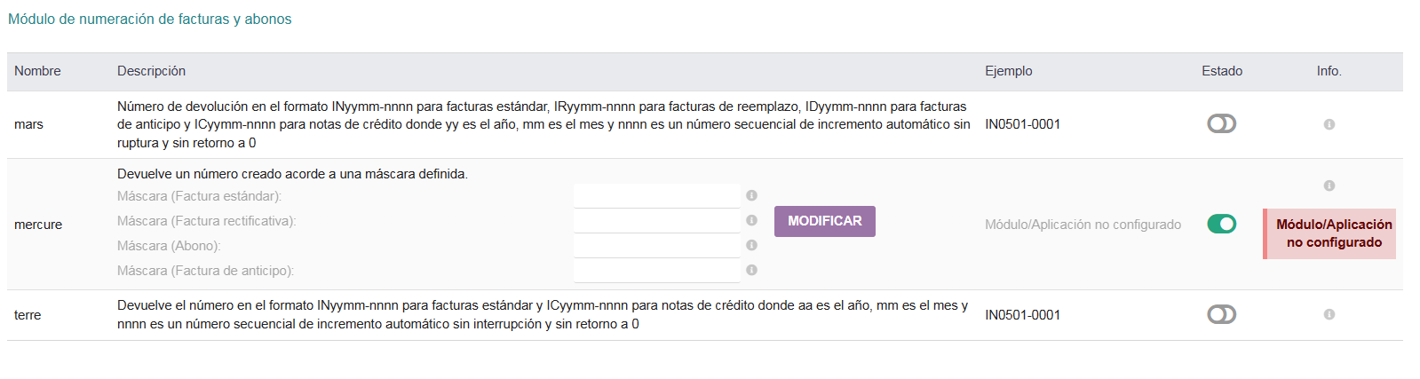 Módulo mercure. Aplicación no configurado