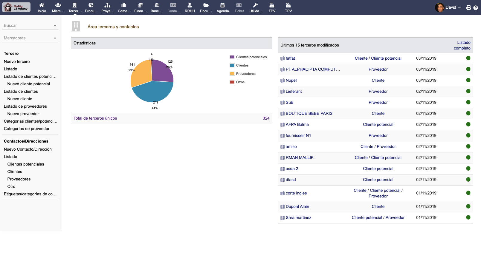 seguimiento de terceros crm